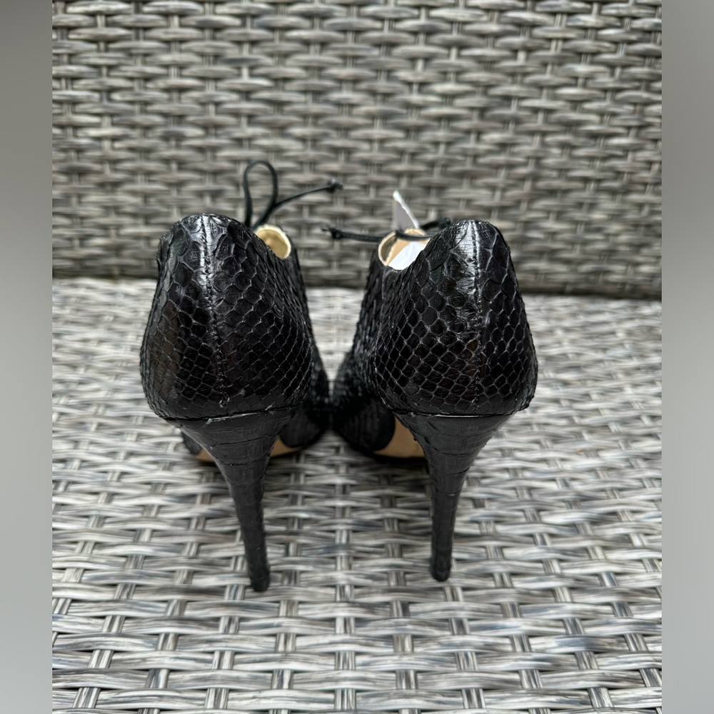 Alexandre Birman Python Peep Toe Lace Up Bootie N… - image 6